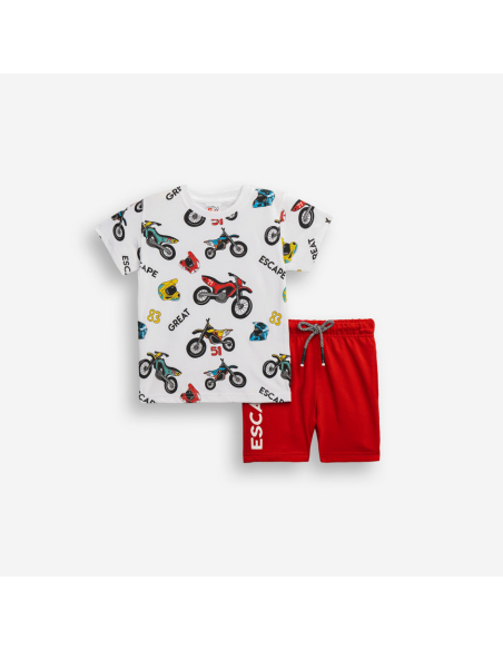 FUNKY FOR BABY Παιδικό Σετ Βερμούδα 2τμχ Λευκό