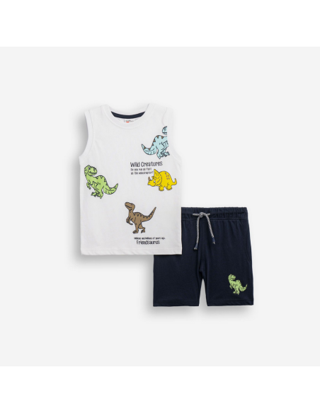 FUNKY FOR BABY Παιδικό Σετ Βερμούδα 2τμχ Λευκό