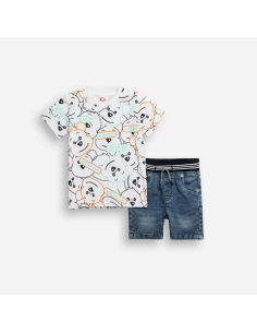 FUNKY FOR BABY Παιδικό Σετ Βερμούδα 2τμχ Λευκό