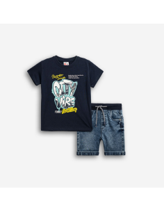 FUNKY FOR BABY Παιδικό Σετ Βερμούδα 2τμχ Μπλε