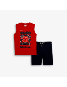 FUNKY FOR BABY Παιδικό Σετ Βερμούδα 2τμχ Κόκκινο