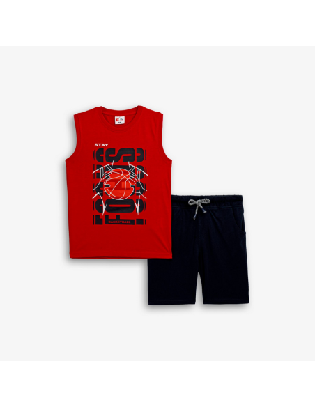 FUNKY FOR BABY Παιδικό Σετ Βερμούδα 2τμχ Κόκκινο