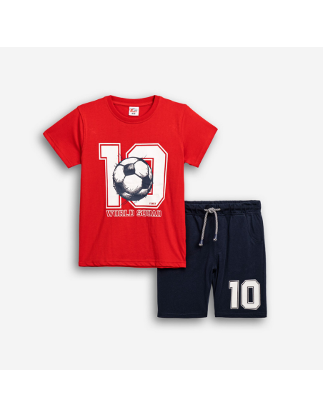 FUNKY FOR BABY Παιδικό Σετ Βερμούδα 2τμχ Κόκκινο