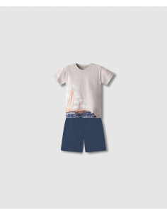 NEK KIDSWEAR Παιδικό Σετ Βερμούδα 2τμχ Μπεζ