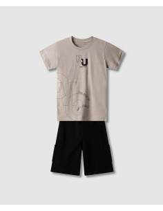 NEK KIDSWEAR Παιδικό Σετ Βερμούδα 2τμχ Γκρι