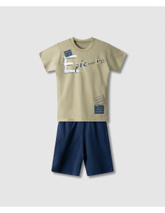 NEK KIDSWEAR Παιδικό Σετ Βερμούδα 2τμχ Χακί
