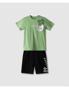 NEK KIDSWEAR Παιδικό Σετ Βερμούδα 2τμχ Πράσινο