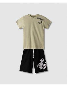 NEK KIDSWEAR Παιδικό Σετ Βερμούδα 2τμχ Χακί