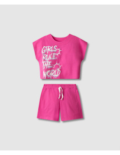 NEK KIDSWEAR Παιδικό Σετ Σορτς 2τμχ Φούξια