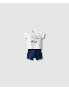 NEK KIDSWEAR Βρεφικό Σετ Βερμούδα 2τμχ Λευκό