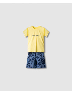 NEK KIDSWEAR Παιδικό Σετ Βερμούδα 2τμχ Κίτρινο