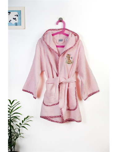 DIM Παιδικό Μπουρνούζι Με Κέντημα Giraffe Pink