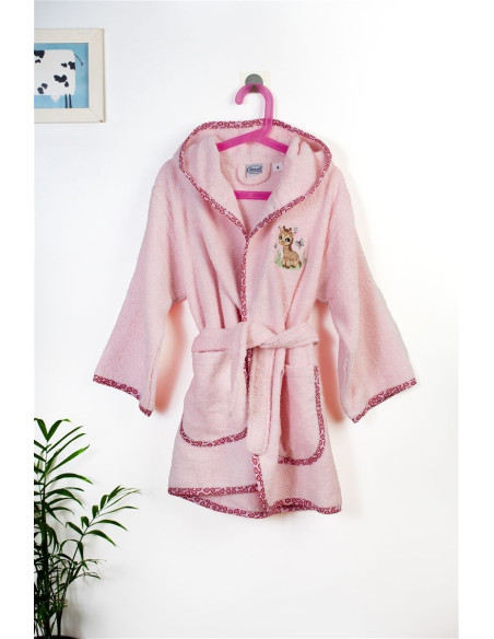 DIM Παιδικό Μπουρνούζι Με Κέντημα Giraffe Pink