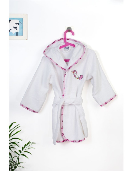 DIM Παιδικό Μπουρνούζι Με Κέντημα Unicorn White