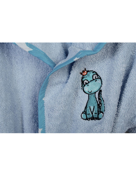 DIM Παιδικό Μπουρνούζι Με Κέντημα 179 Dinosaur Sky Blue