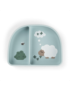 DONE BY DEER Μπολ Σιλικόνης Με Βεντούζα Tiny Farm Blue