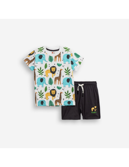 FUNKY FOR BABY Παιδικό Σετ Βερμούδα 2τμχ Λευκό
