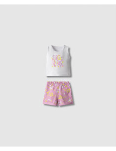 NEK KIDSWEAR Βρεφικό Αμάνικο Σετ Σορτς 2τμχ Λευκό