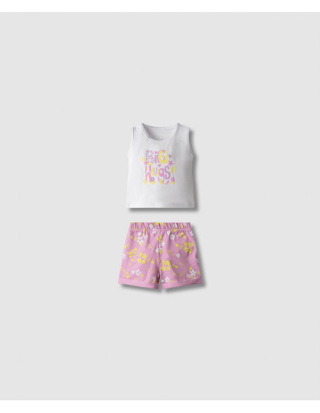 NEK KIDSWEAR Βρεφικό Αμάνικο Σετ Σορτς 2τμχ Λευκό