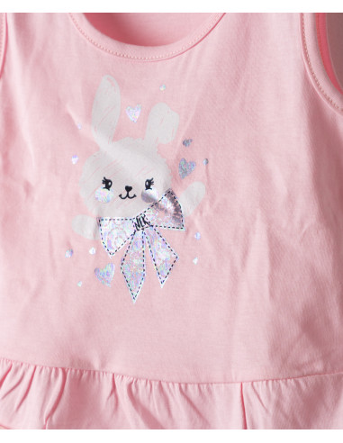 NEK KIDSWEAR Βρεφικό Αμάνικο Σετ Σορτς 2τμχ Ροζ