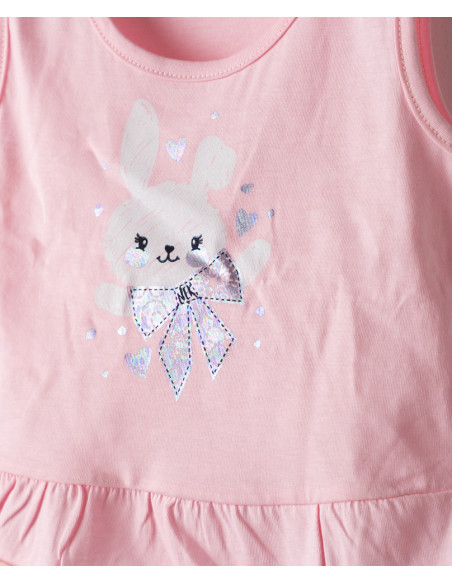NEK KIDSWEAR Βρεφικό Αμάνικο Σετ Σορτς 2τμχ Ροζ