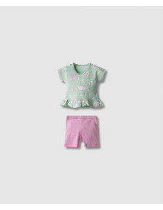 NEK KIDSWEAR Βρεφικό Σετ Κολάν Ποδηλατικό 2τμχ Βεραμάν