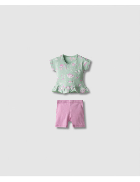 NEK KIDSWEAR Βρεφικό Σετ Κολάν Ποδηλατικό 2τμχ Βεραμάν