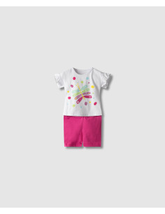 NEK KIDSWEAR Βρεφικό Σετ Κολάν Ποδηλατικό 2τμχ Λευκό