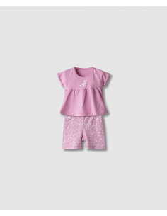 NEK KIDSWEAR Βρεφικό Σετ Κολάν Ποδηλατικό 2τμχ Λιλά
