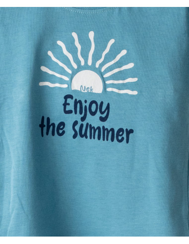 NEK KIDSWEAR Βρεφικό Σετ Βερμούδα 2τμχ Τιρκουάζ