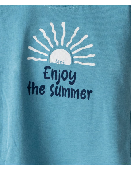 NEK KIDSWEAR Βρεφικό Σετ Βερμούδα 2τμχ Τιρκουάζ