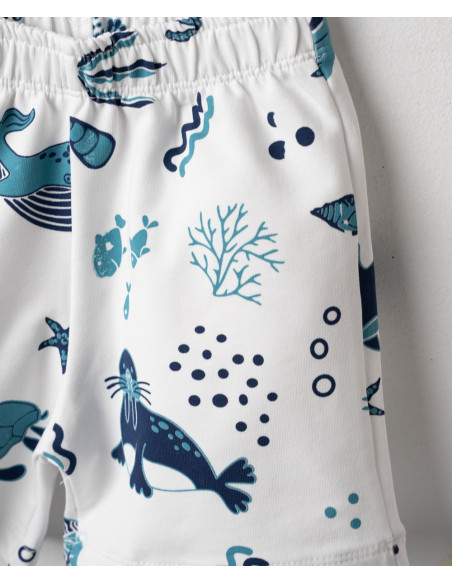 NEK KIDSWEAR Βρεφικό Σετ Βερμούδα 2τμχ Τιρκουάζ