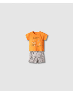NEK KIDSWEAR Βρεφικό Σετ Βερμούδα 2τμχ Πορτοκαλί