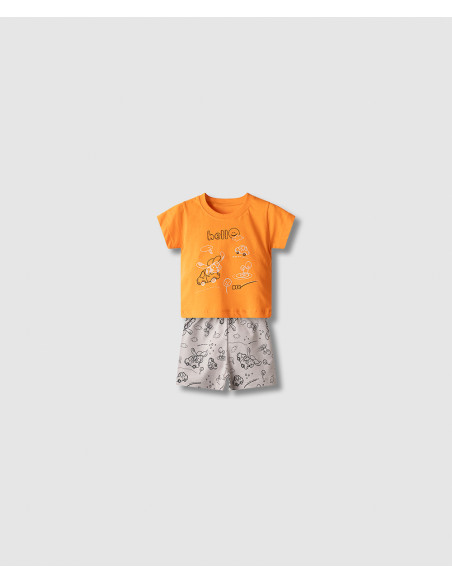 NEK KIDSWEAR Βρεφικό Σετ Βερμούδα 2τμχ Πορτοκαλί