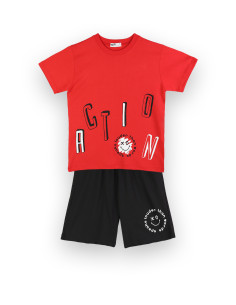 Nek KidsWear Παιδικό Σετ Βερμούδα Μακό 2τμχ Κόκκινο