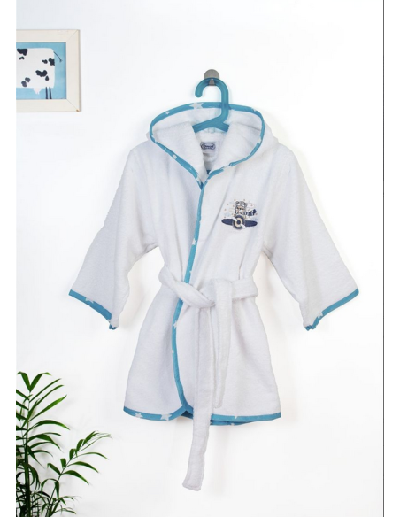 DIM Παιδικό Μπουρνούζι Με Κέντημα Aviator 184 White Sky Blue