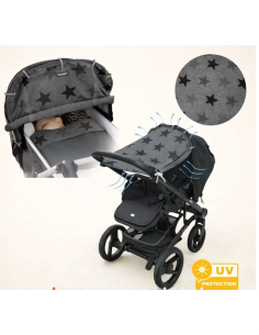DOOKY Ηλιοπροστασία Καροτσιού UPF50+ Grey Stars