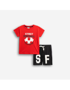 FUNKY FOR BABY Παιδικό Σετ Βερμούδα 2τμχ Κόκκινο