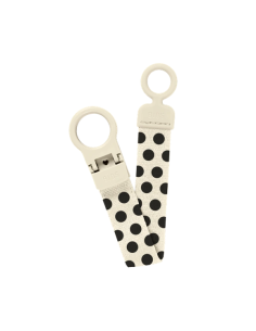 BIBS Κλιπ Πιπίλας Polka Dot - Ivory Black