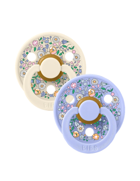 BIBS Πιπίλες X Liberty Round Latex 2pack Chloe Meadow Ivory Mix No1