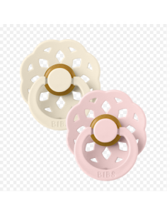 BIBS Πιπίλες Boheme Round Latex 2pack Ivory - Blossom No1 2
