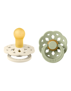 BIBS Πιπίλες Boheme Round Latex 2pack Ivory-Sage No1