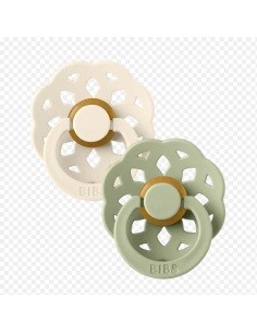 BIBS Πιπίλες Boheme Round Latex 2pack Ivory-Sage No1 2
