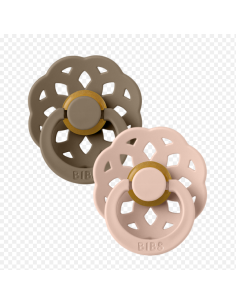 BIBS Πιπίλες Boheme Round Latex 2pack Dark Oak-Blush No1 2