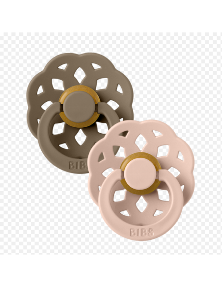BIBS Πιπίλες Boheme Round Latex 2pack Dark Oak-Blush No1