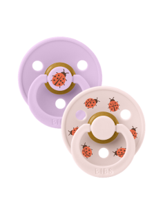 BIBS Πιπίλες Studio Round Latex 2pack Ladybug Violet Sky... 2