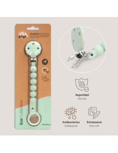 Interbaby Αλυσίδα Στήριξης Πιπίλας Σιλικόνης Olive Green 2