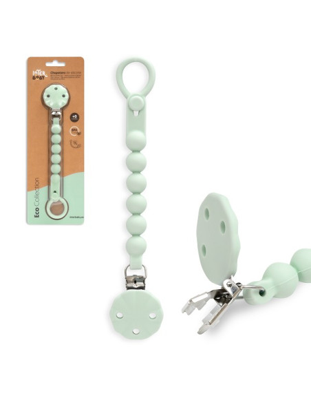 Interbaby Αλυσίδα Στήριξης Πιπίλας Σιλικόνης Olive Green