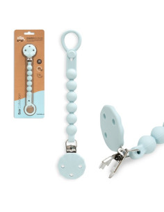 Interbaby Αλυσίδα Στήριξης Πιπίλας Σιλικόνης Grey Blue