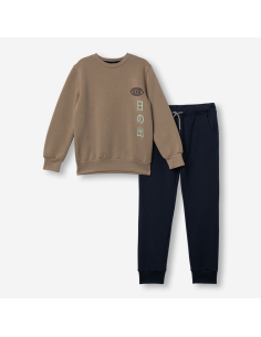 FUNKY FOR BABY Παιδικό Σετ Φόρμα 2τμχ Καφέ